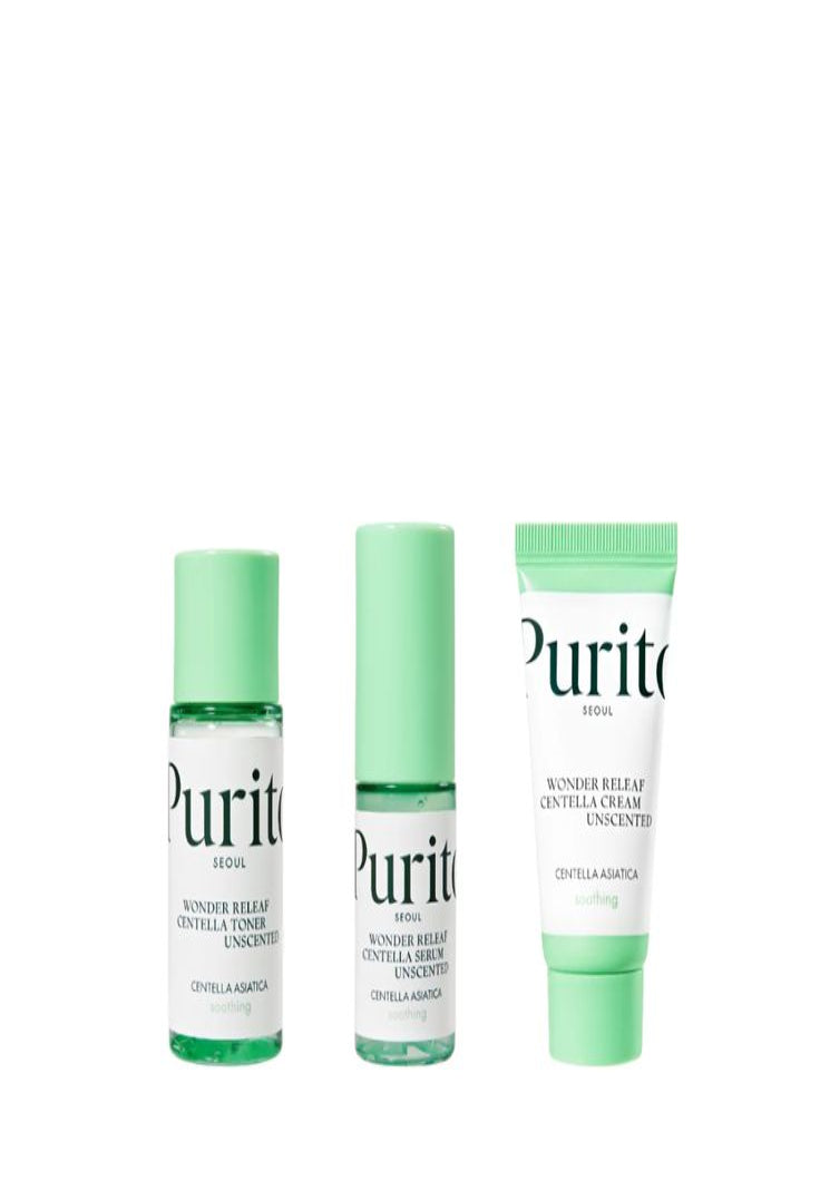 PURITO – Wonder Releaf Centella Mini Kit Sin Fragancia (3 piezas)