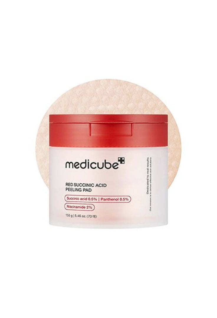 Medicube – Discos Exfoliantes Red con Ácido Succínico – 155 g (70 unidades)